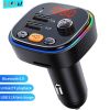 FM Modulator USB 3.1A Fast Charge Transmitter FM Bluetooth Car Radio Adapter Wireless Handsfree Support U Disk TF Card Playback