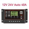 1pc Solar Charge And Discharge Controller 12V 24V Auto LCD Solar Regulator With Dual USB 5V; 5.25*1.98in